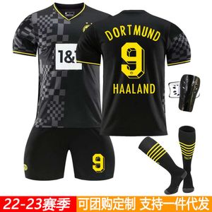 Soccer Set Tracksuits Mens Tracksuits 2223 Dortmund Away 9 Haaland 11 Royce 22 Bellingham Football Jersey Adult and Childrens Set