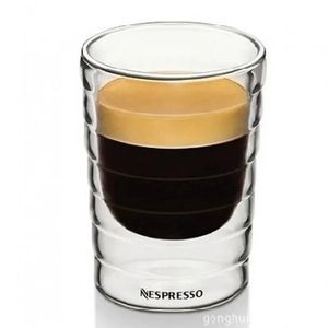 Handgjorda dubbla väggglaskoppar Canecas Nespresso kaffemugg och koppar Drinkware Milk Mug Tequila Beer Wine Cocktail Friends Gift 240418