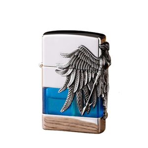 Emed Female Warrior Metal Lighter Iatable Butane Lighter Open Flame Cigarette Lighter