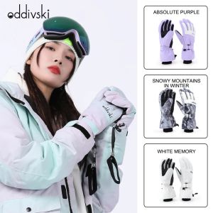 Gloves ODDIVSKI Super Thick Men's And Women's SubFinger Gloves Ski Gloves Snow Winter Sports Warm Waterproof Windproof Faux Leather