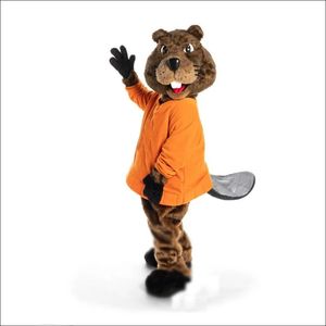 2024 Halloween Beaver Mascot Costume Terno Halloween Party Game Dress Roupet Performance Atividade Promoção de vendas