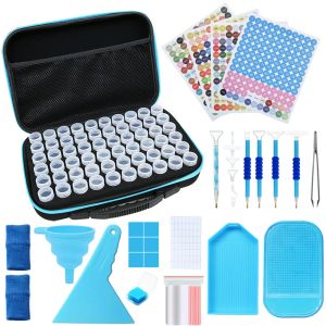 Stitch Diamond Painting Contenitori Contenitori Box 30/60 Slot Round Bottles Diamond Borse Borsa Strumento da ricamo a diamante