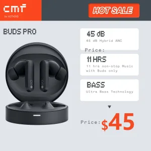 Słuchawki globalna wersja CMF Buds Pro 45dB Hybird Active Noise 11 godzin bez przerwy muzyki Ultra Bass Technology Buds Pro