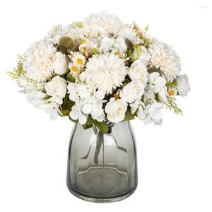 Decorative Flowers 1Pc 7 Fork Chamomile Combination Silk Artificial Home Ornamental Flowerpot Decoration Wedding Arch Christmas Accessories