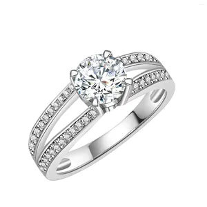 Cluster Rings Daisini 2024 Diamond Test Passed VVS1 Durable 1 CT Lab Grown Moissanite 925 Sterling Silver Wedding Ring Women Jewelry