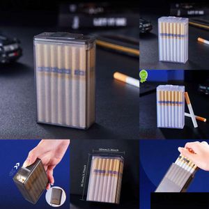 Nyhetsartiklar Cigarettfodral Transparent vattentät plasthållare Pocket Lagring Box Håll 20st Cigaretter Hela förpackningen Rökning Drop de DHBHB