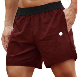 Lu lu l l men joga sporty szorty na zewnątrz fitness szybkie suche szorty stałe kolor swobodny ćwiartka pant Panter Modna odzież 45766