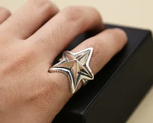 Clusterringe 925 Silver Japan und Korea Fashion Five Spoced Star Index Finger Ring