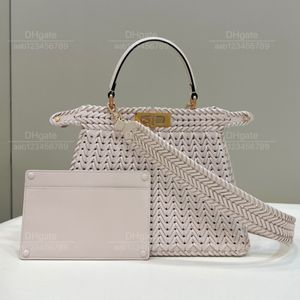 12A зеркало качество роскошные сумки классические дизайнерские сумки дамская сумочка искренняя кожаная вязаная сумка с большой емкость