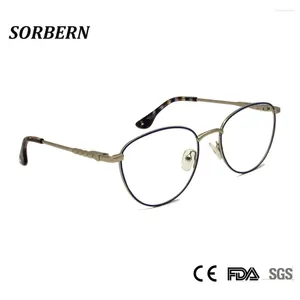 نظارة شمسية إطارات Sorbern سبيكة النظارات المعدنية مصمم النساء البصرية للرجال نظارات بيضاوية الأزياء وصفة طبية العين 2024