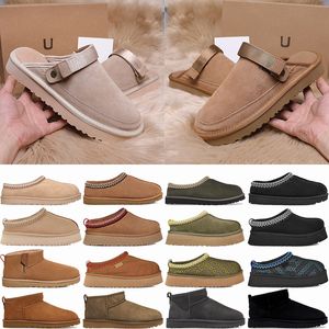 Luxury Australia Tazz Tasman Slippers Womens Designer Slipper Suede Fur Slides Australian Classic Ultra Mini Platform Boots Women Boot Winter Woolen Ankle Booties