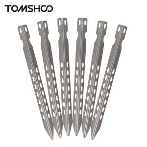 Barınaklar Tomshoo 4/6/8/12 Paket 6.3inch Kamp Çadır Pegs Ultralight Rüzgar Geçirmez Titanyum Çadır Stakes Açık Kamp Yürüyüş Çadır Pegs Tırnaklar