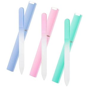 Nail Files Glass Crystal File With Case Professional Art Sanding Buffer Block Manicure Tools Polish Buffing Nails Supplies3454764