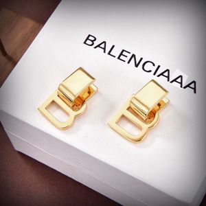 High version balencaga earrings Paris classic luxury women's earrings BB letter brass material electroplated 18k gold