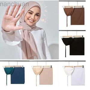Hijabs 2pcs Set Classic Hijab Caps With Back Tie Lightweight Chiffon Scarf Shawl Set For Daily Use d240425