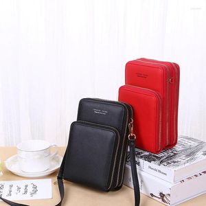 Shoulder Bags Women Crossbody PU Cell Phone Bag Fashion Daily Use Card Holder Mini Multifunction Female Wallet 2024 Summer