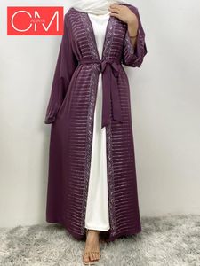 Ethnic Clothing Fashion Abaya Dubai Luksusowe swetry muzułmańskie kaftany dla kobiet Kimono Ramadan Robe Femme Caftan Marocain Turkey Islam