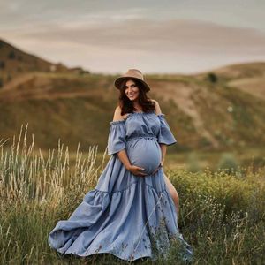 Vestidos de maternidade 2 em 1 algodão gravidez fotografia