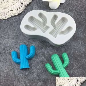 Bakeware Sile Moulds Mods Cooking Cactus Shape Molds Cake Decorating Tools Kitchen Pastry Baking Chocolate Soap Mold 3D Form Dhxi6