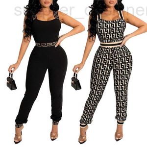 Kvinnors tvådelade byxor Designer BN7247 2023 Spring New Women's Elastic Belt Jumpsuit Suspenders MCZC