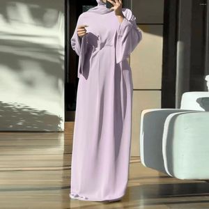 Etniska kläder Kvinnors muslimska långärmad klänning Vintage Pullover Abaya Prayer Klädklänningar för kvinnor med hijab plus storlek