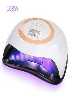 168W Professionella nagelorkare 42 lysdioder UV -lampa med 4 timer och låg värmeläge Gel Light Curing Alla typer av gel naglar Tools6310036