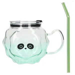 Mugs Milk Cup Wear Resistant Coffee Glass Plastic With Straw Handle For Birthday Household