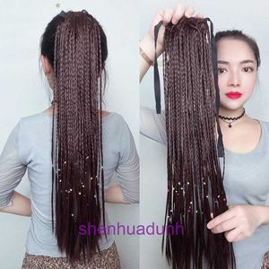 Designer high-quality wigs hair for women Wig braid ponytail fake female Fried Dough Twists color simulation bandage dirty