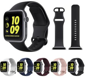 Mjuk silikonklocka rems armband för Apple Watch Series 1 2 3 4 5 6 7 8 Smart ersättningsstillbehör 38mm 40mm 42mm 45mm 49mm9592787