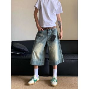 Summer Denim Shorts, Men's Thin Shorts, Casual Workwear Shorts, Loose Straight Leg Men's Washed Five Point Jeans