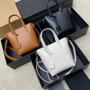 12A Upgrade Mirror Quality Designer Mini Tote Bag äkta läder svart handväska modehandtag handväska lyxiga koppling crossbody axel rem lådväska med låda