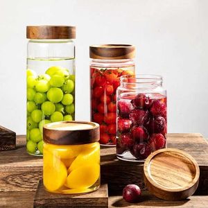 Food Savers Storage Containers 1 glass sealed storage container with threaded spout used for making and storing fruit juice honey jam canned food H240425