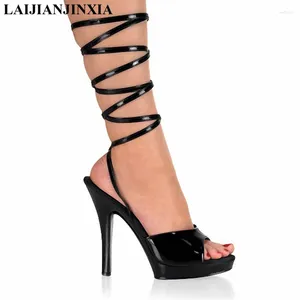 Vestido sapatos laijianjinxia mulheres salto alto 13 cm sandálias de casamento garotas de verão senhoras sexy senhoras