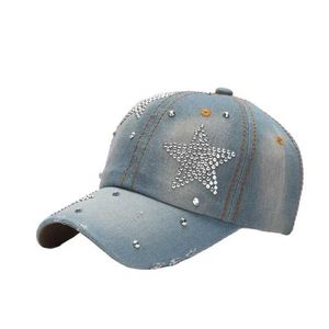 Ball Caps Denim Baseball Cap Women Summer Fall Sunshade Fashion Star ShinnCap Female Hat Casual Adjustable Snapback Gorro J240425