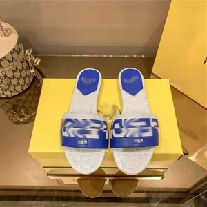 slide miui chenel sandals chlooe F Womens Shoes Summer Womens Casual Cloth Flat Bottom Slippers Hollow out Letter Slippers