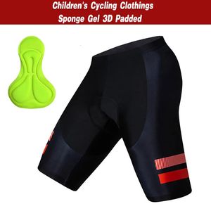 2024 Crianças de alta qualidade bicicleta confortável gel de roupa de esponja de roupas 3D Calças de bicicleta acolchoada calça curta meninos meninas de ciclismo de ciclismo PANT240417