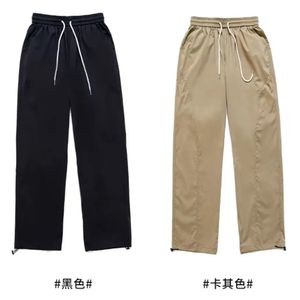 New Designer Spring summer straight drawstring pants casual dress pants loose breathable hanging pants men high street fashion retro stretch pants overalls