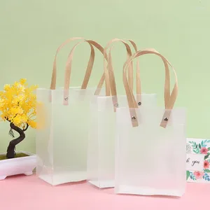 Storage Bags INS Semi Transparent PVC Frosted PP Handbag Wedding Party Gift Packing Candy Jewelry Flowers Bag