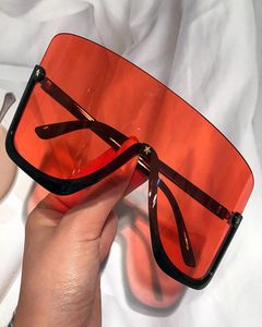 Sunglasses Rimless Oversized Pne Piece Shield Black Red For Women Vintgae Candy Color Mask Eyewear Female Hip Hop Sun Glasses3856963