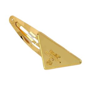 Metal Triangle Hair Slides With Fashion Letter Hair Clips Barrettes Gold