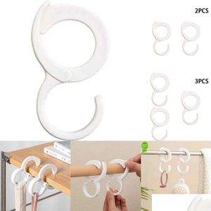 Hooks Rails 1/2/3 PCS Table Hook Mtifunction for Kitchen Hanger Railing Closet Coat Hat slips hängande S-formad förvaringsleverans H DH0NE