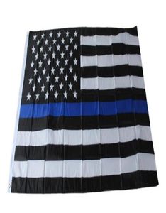 4 tipos 90150cm Blueline USA Police Bandeiras 3x5 pés linha azul fina da bandeira preta branca e azul americana com bronze grommet7236872