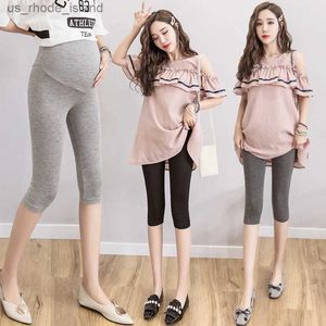 Momanidade de maternidade Mulheres grávidas de verão Modal algodão Leggings de cor de cor sólida Maternidade esticada calças magras calças de gravidez mansas Wholesalel2404