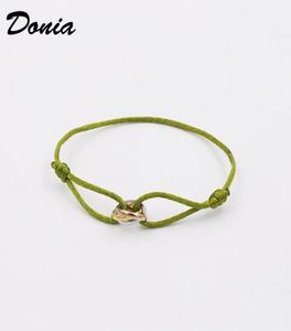 Donia Jewelry Thier Bangle di moda europea e americana Fashions in pelle di lusso in pelle esagerata in acciaio in titanio microinlai6740737