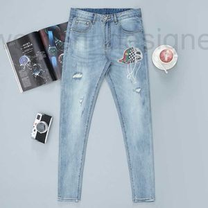 Herrenjeans Designer gebrochene Jeans für Männer leichte Frühlingsjeans für Männer elastische schlanke Anpassung Jeans für Männer Modetrend Syck Syck