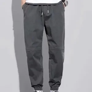 Men's Pants Men Sweatpants Elastic Waist Skin-affinity Solid Color Spring Summer Drawstring Ankle Tied Trousers Dressing