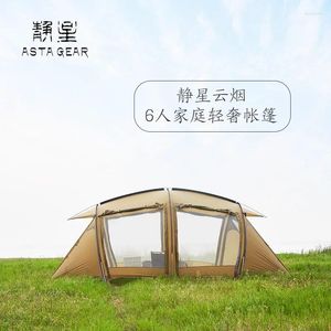 Tält och skydd Static Star Yunyan Outdoor Silicone Oil Tunnel Tent Family One Room 6-8 People Space Camping