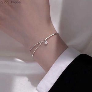 Beaded 2024Stars Half Bangle Girls Niche Simple Ins Double Layer Hand Bracelets Bead Chain jewelry Bangles for Women Charm Bracelet