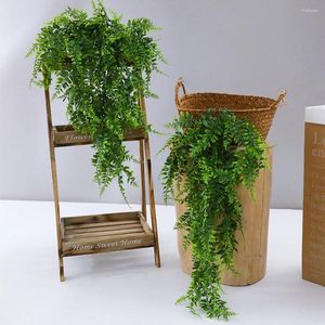 Dekorativa blommor 4st Artificial Hanging Plant Fake Faux Ferns Ivy Vines Grönery Plastic Indoor Outdoor Decor