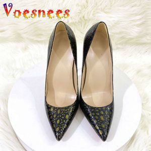 Europe and America Style 8CM Stiletto Pumps Nightclub Snake Skin Printed High Heels Fashion Eming Party Shoes for Women's